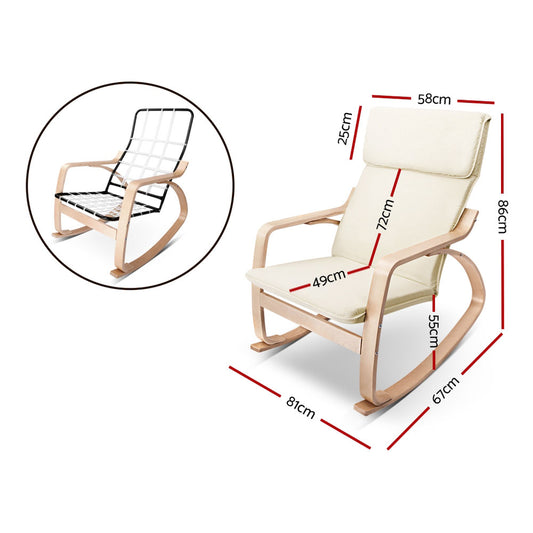 Artiss Rocking Armchair Nursing Bentwood Aero