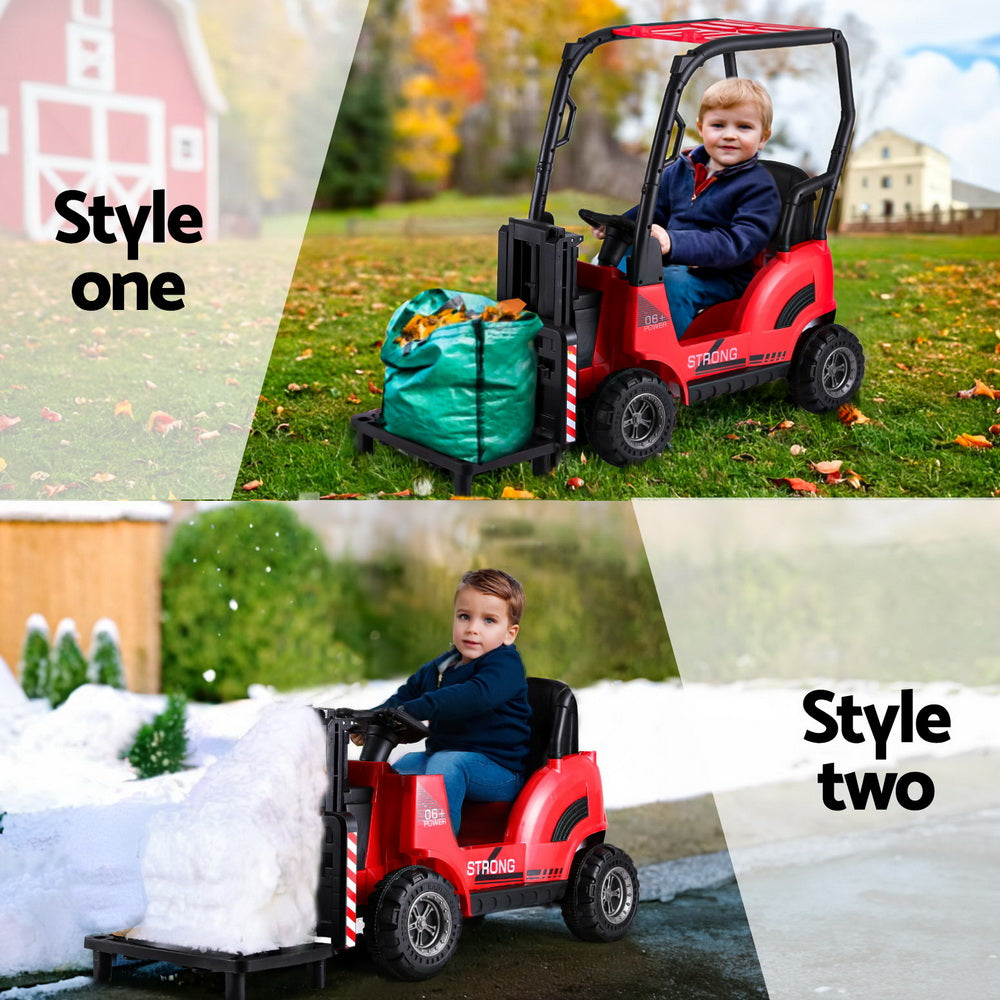 Rigo Kids Electric Ride On Car Forklift Loader Toys Cars Horn Remote 12V Red