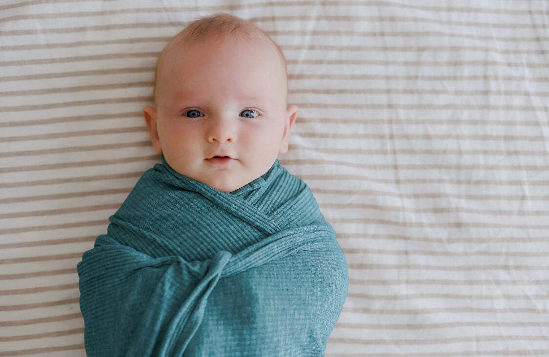 Ponchik Babies + Kids - Ribbed Swaddle Jersey Wrap - Jewel