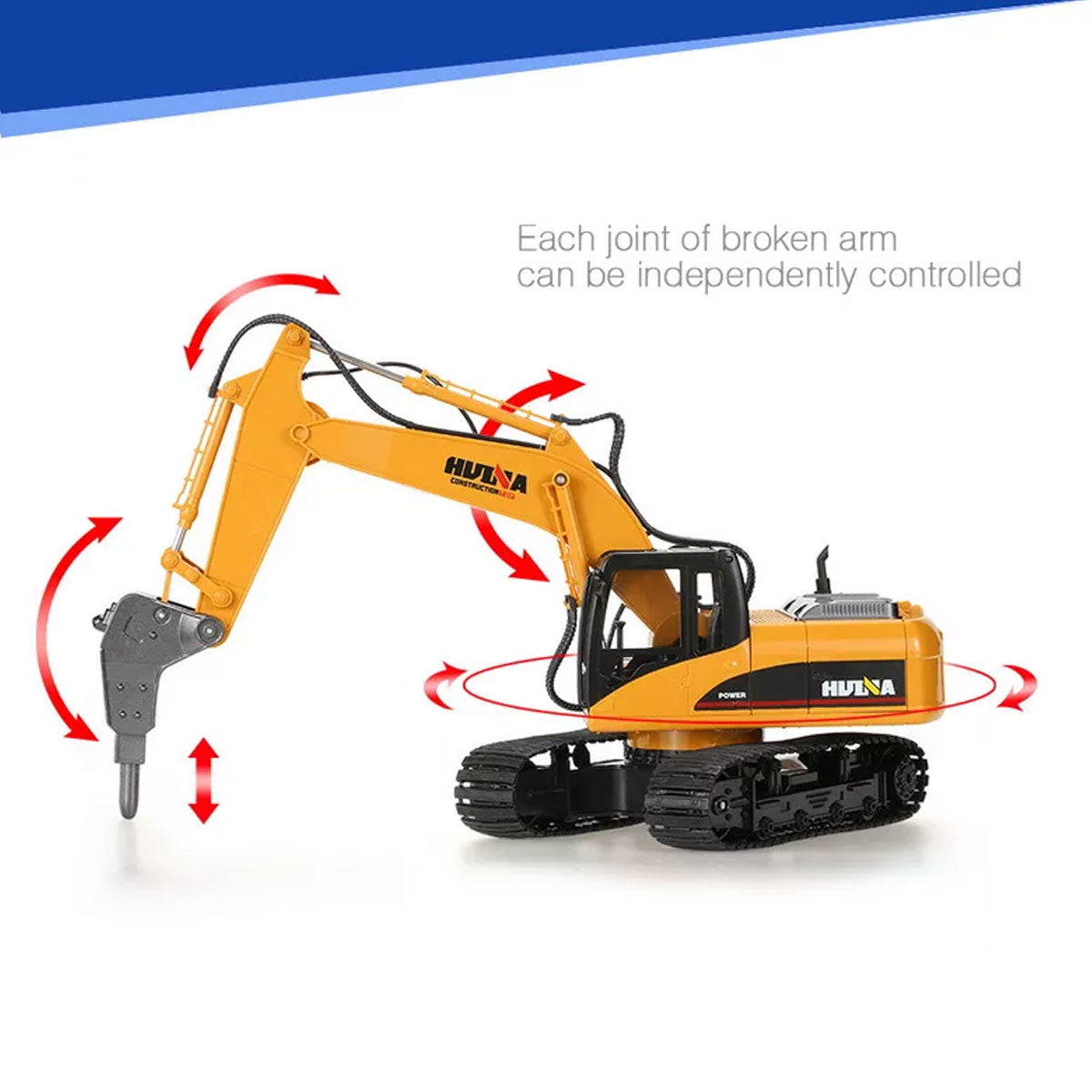 HUINA 1/14 16CH RC Broken Drill Drilling Excavator Construction Vehicle Toy Gift