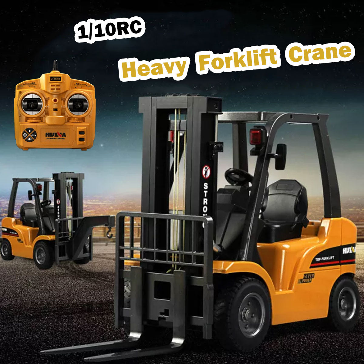 Huina 1/10 RC 8CH ForkLift Excavator Industrial Construction Engineering Vehicle Truck Kids Adult Toys alloy