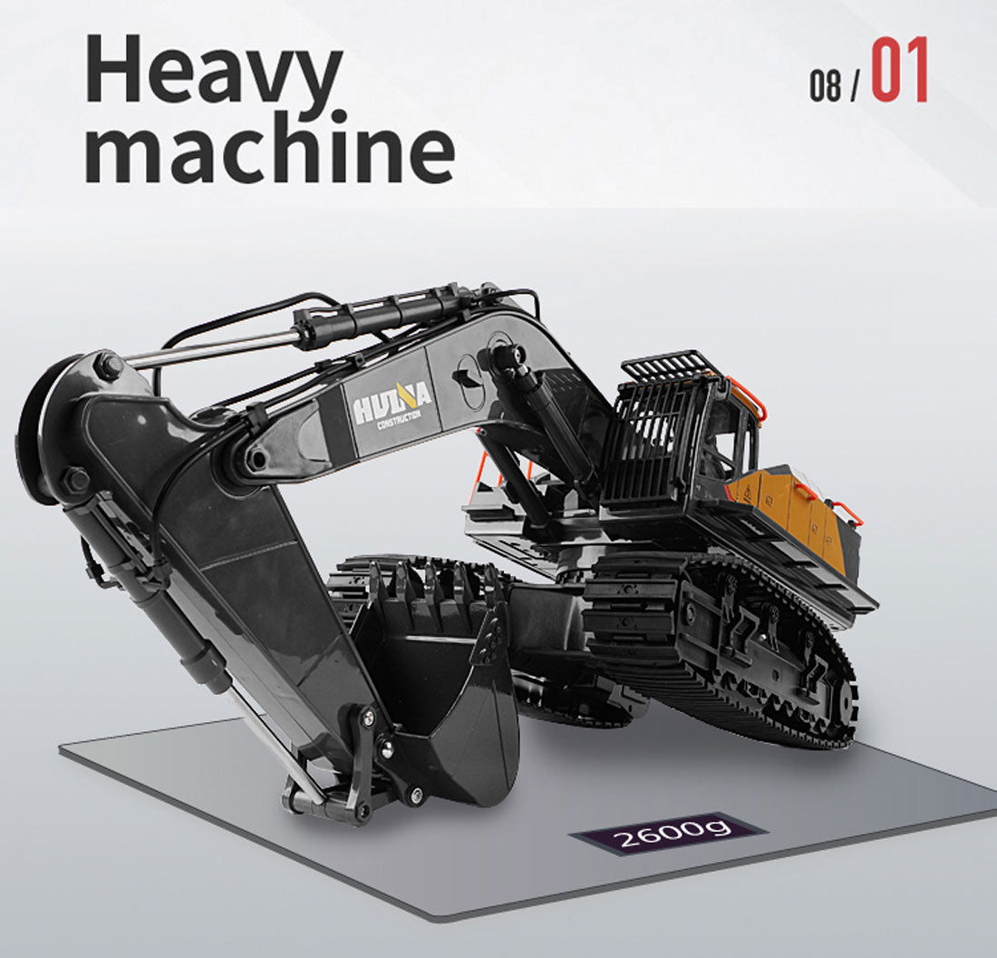 HUINA 1/14 22CH RC Alloy Excavator Construction Engineering Vehicle Toy Gift