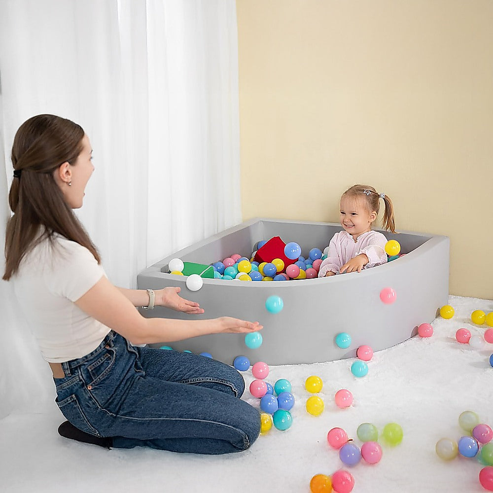 Corner Ball Pit Playpen Enclosure Grey