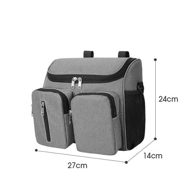 Grey Universal Stroller Organizer Bag - Multi-Pocket Hanging Storage Bag for Baby Essentials