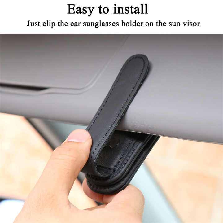 2pcs Red Car Sun Visor Glasses Holder - Universal Sunglasses Clip for Secure Storage